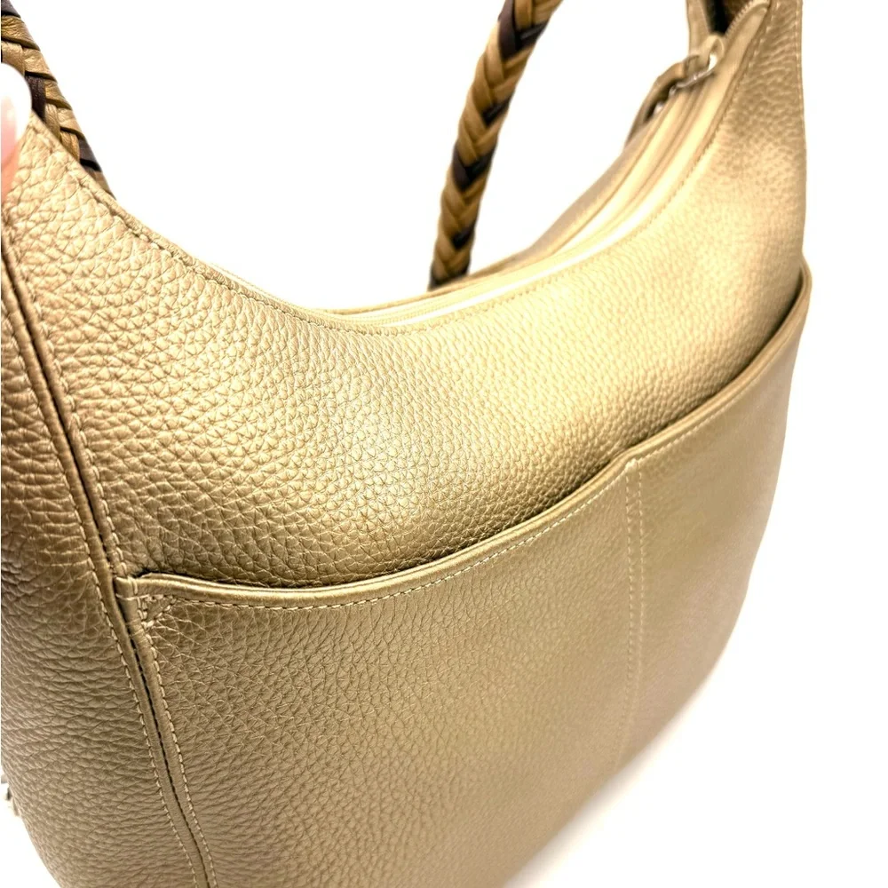 Brighton Gold and Tan Hobo Bag - Picture 9 of 11